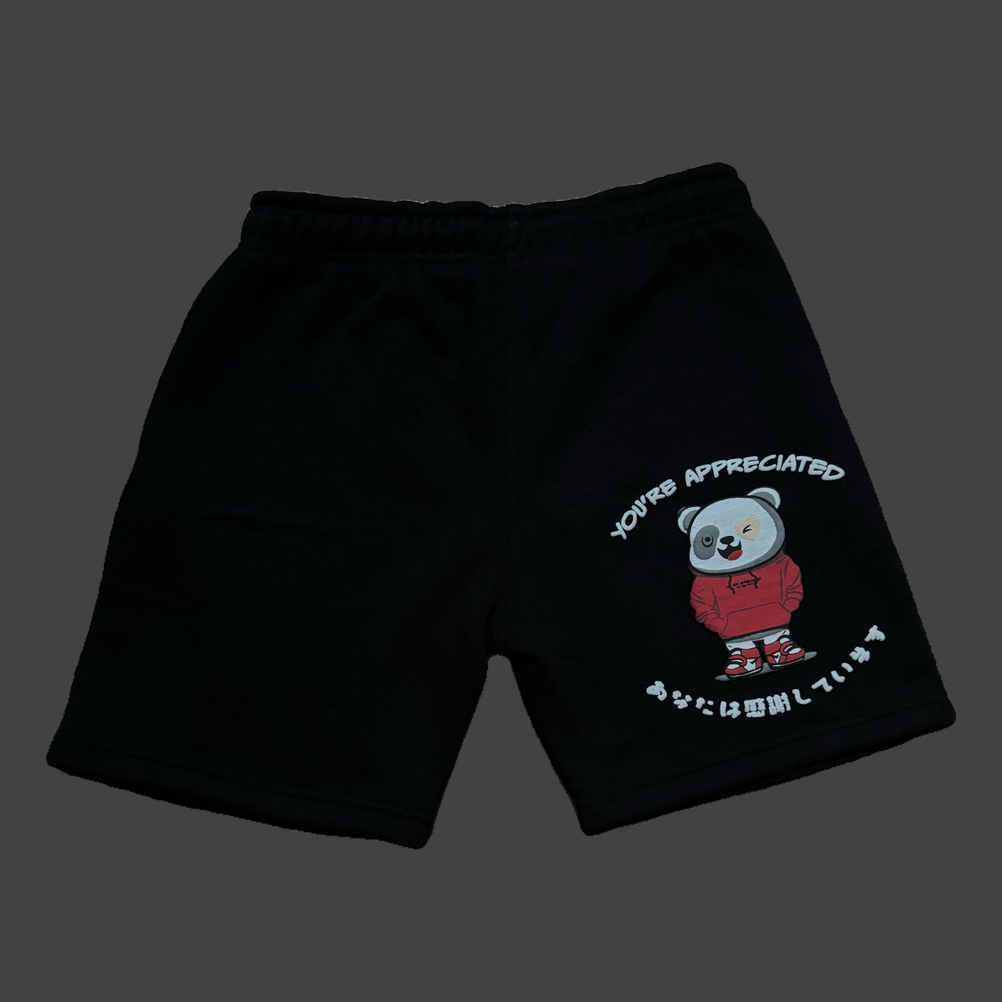 YATHEPANDA Hoodie Shorts Set (Black/Red)